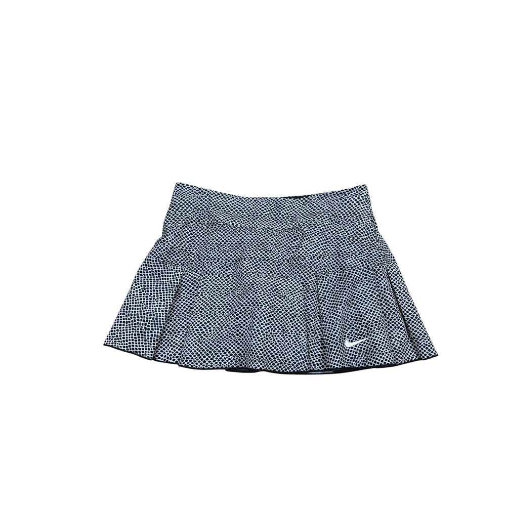 Nike Court Women Black White Pebble Print Tennis Skort Pleated Athletic Skirt